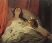 Friedrich von Amerling the drowsy one oil painting reproduction